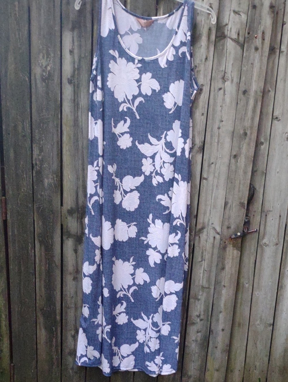 SJS Navy Blue Maxi Dress with White Floral Print